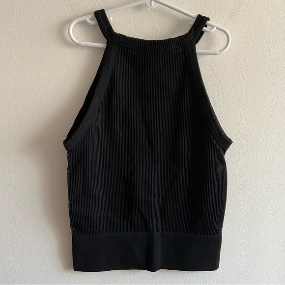 Free People Intimately Black Ribbed Crewneck Stretch Tank Top Size M/L READ - Picture 5 of 13